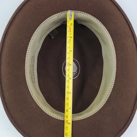 Dorfman Pacific Wool Felt Hat Indiana Jones Style Vintage Made in USA Medium - Picture 9 of 13